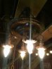 画像4: 1920'S30'S　アールデコ　シーリングライト　4灯　シャンデリア　真鍮　ベアバルブ　スイッチ付　装飾　アンティーク　ビンテージ