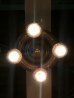 画像7: 1920'S30'S　アールデコ　シーリングライト　4灯　シャンデリア　真鍮　ベアバルブ　スイッチ付　装飾　アンティーク　ビンテージ