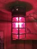 画像1: 1940'S 50’S　RAB　シップライト　ポーチライト　ケージランプ　ヘヴィーデューティー　赤色灯　エマージェンシー　暗室　インダストリアル　シーリングライト　フラッシュマウント　ラウンドクリアガラスシェード　1灯　キャストアルミニューム　アンティーク　ビンテージ (1)