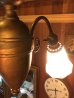 画像4: 19世紀後半　ガス灯 改　ヘヴィーミルクガラスシェード　シーリングライト　2灯　1890-1900's　アンティーク　ビンテージ