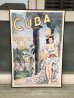 画像2: CUBA　キューバ　大型ポスター　フレーム付　ウォールデコ　ウォールオーナメント　HOLIDAY ISLE OF THE TROPICS　トロピカル　ピンナップガール　アンティーク　ビンテージ (2)