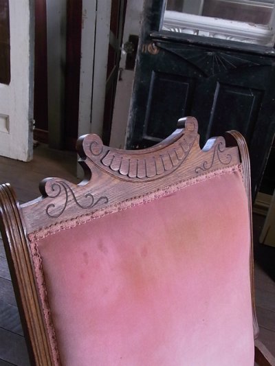 画像2: 1890'S　1900'S　アンティーク　ビクトリアン　victorian　ロッキングチェア　揺り椅子　オットマン　別珍　ベロア　モケット　ビンテージ