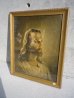 画像1: アンティーク　ウォールオーナメント　装飾額縁　キリスト肖像画1940年　ビンテージ (1)