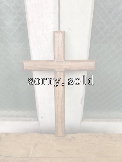 画像1: ウォールデコ　オブジェ　十字架　クロス　壁掛け　ウッド　無垢　シンプル　アンティーク　ビンテージ