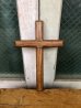 画像1: ウォールデコ　オブジェ　十字架　クロス　壁掛け　ウッド　無垢　シンプル　アンティーク　ビンテージ (1)