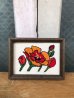 画像2: ウォールデコ　ウォールオーナメント　バラ　薔薇　チューリップ　花　壁掛け　刺繍アート　アンティーク　ビンテージ (2)