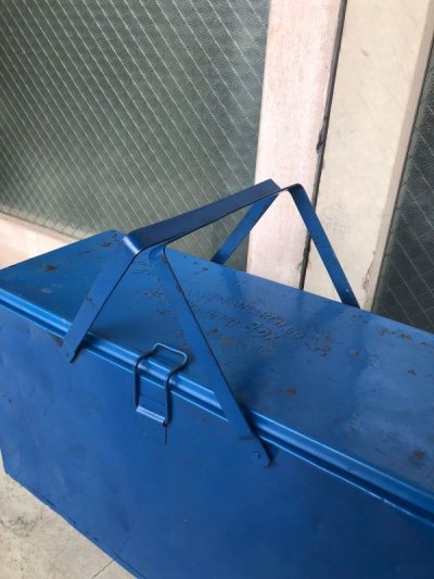 画像1: 1940'S　KNAPP MONARCH　THERMA BOX　メタルクーラーボックス　クーラーボックス　ICE BOX　後塗り　ブルー　アウトドア　アンティーク　ビンテージ