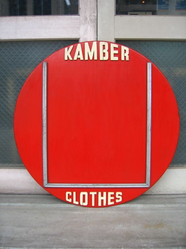 1920年代　バナー　CLOTHING STORE　1920’S　アド　看板　KAMBER CLOTHES　ショップサイン　ウッド　アンティーク　ビンテージ