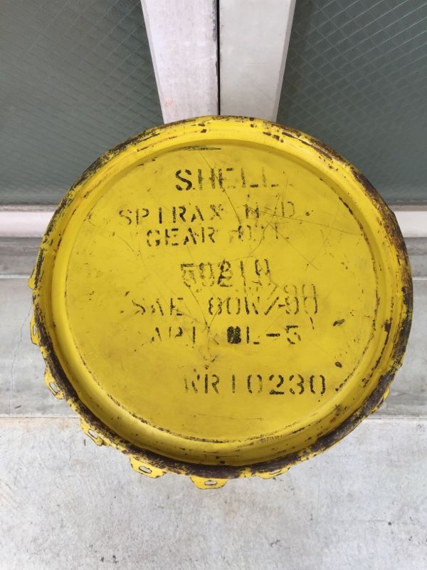 1950'S 60'S オイル缶 シェル SHELL 中型 ドラム缶 トラッシュカン ダストボックス アドバタイジング/// ロストアンド