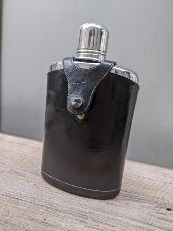 1950'S 60'S フラスク スキットル レザーカバー glass flasks leather cowhide cases アルコール