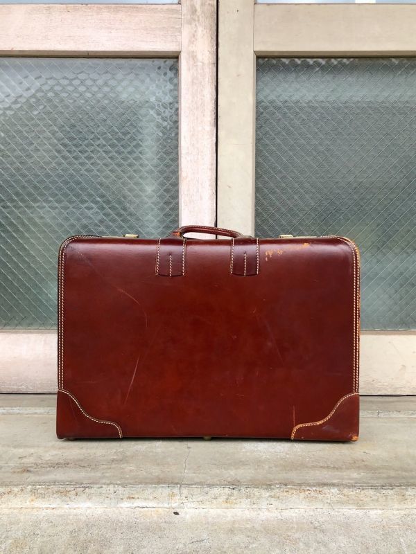 1950'S 60'S レザートランク スーツケース ラゲッジ 旅行鞄 カウハイド レザー コットン リネン 旅 ヘミングウェイ キューバ