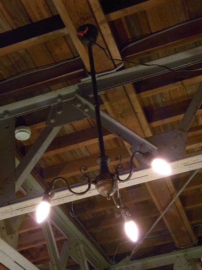 画像3: アンティーク　ガス灯改　シーリングライト　3灯　3又　装飾　1890~1900's　ビンテージ