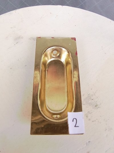 画像1: アンティーク　引戸金物　引き戸用　引き手　真鍮　ゴールドメッキ　ビンテージ