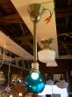 画像1: 1910'S 20'S　トレインランプ　色付きガラスシェード　 ペンダントランプ　1灯　シーリングライト　ブルー   アンティーク　ビンテージ (1)