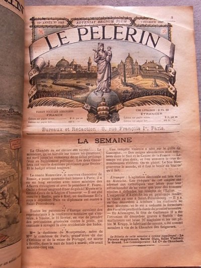 画像1: アンティーク　洋書　LE PELERIN  1897？　本　古書　シャビー　ビンテージ