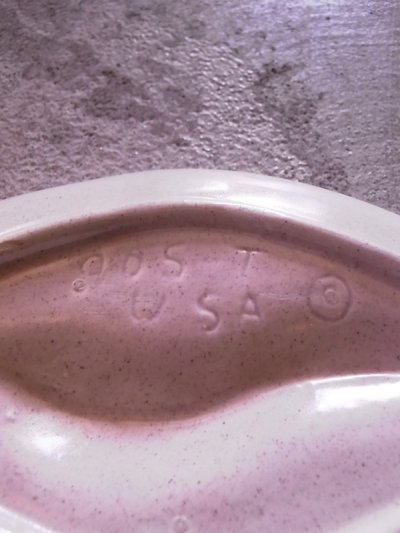 画像1: アンティーク　50'S　60'S　灰皿　小物入れ　陶器　アイボリー　ビンテージ