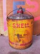 画像3: アンティーク　シェル　ガソリン携行缶　ティン缶　 SHELL　オイル缶　大型　ビンテージ (3)