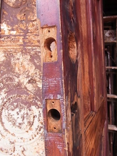 画像1: アンティーク　4分割ガラス窓付木製ドア　ウッド　ビンテージ