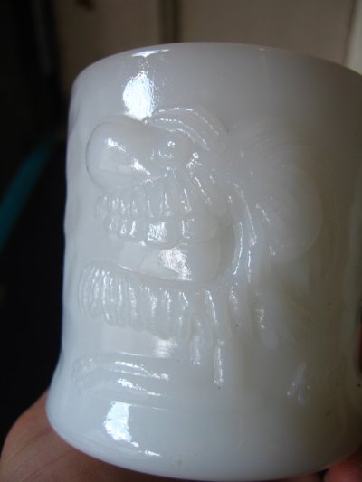 画像1: ファイヤーキング　マグカップ　ハンドル付きマグ　ミルクガラス　GROG　アンティーク　ビンテージ