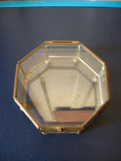 画像2: ガラスボックス　ガラスケース　小物入れ　ショーケース　ボックス　8角形　アンティーク　ビンテージ