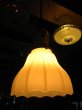 画像1: 1920’S 30'S　シーリングライト　ポーセリンソケット　1灯　へヴィーミルクガラスリブシェード　ペンダントライト　アンティーク　ビンテージ (1)