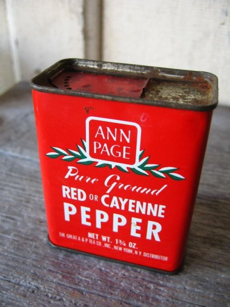 画像1: ティン缶　ANN PAGE　RED or CAYENNE　PEPPER　ペッパー　アド　その2　アンティーク　ビンテージ (1)