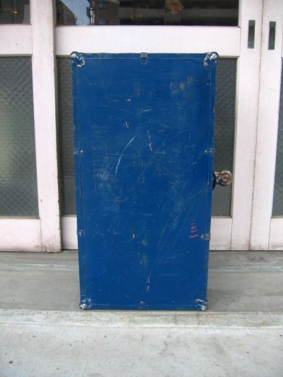 画像3: トランク　中型トランク　スーツケース　ブルー　鍵付き　店舗什器に　アンティーク　ビンテージ