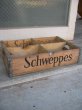 画像1: ボトルクレート　1940’S　50‘S　シュウェップス　Schweppes　ボトルケース　ウッドボックス　木箱　アドバタイジング　アンティーク　ビンテージ (1)