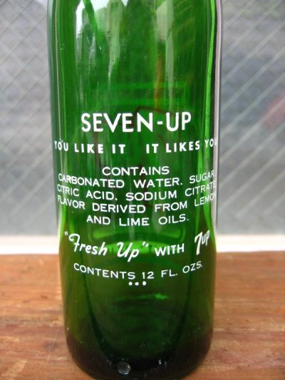画像1: 1960'S　SODA BOTTLE　ソーダボトル　ポップボトル　ガラス瓶　セブンアップ　7up　アドバタイジング　アンティーク　ビンテージ