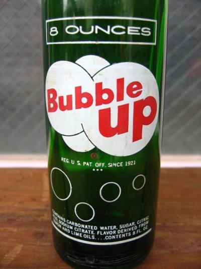 画像1: 1940'S　SODA BOTTLE　ソーダボトル　ポップボトル　ガラス瓶　バブルアップ　bubble up　アドバタイジング　アンティーク　ビンテージ