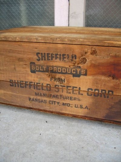 画像3: 20’S 30'S 40'S　ウッドボックス　SHEFFIELD STEEL CORP　木箱　ストレージBOX　アドバタイジング　アンティーク　ビンテージ