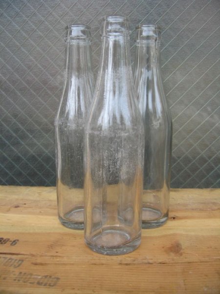 画像1: 1930'S　SODA BOTTLE　ソーダボトル　ポップボトル　ガラスボトル　クリア　無地　アンティーク　ビンテージ (1)
