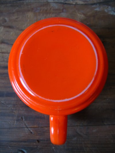 画像2: マグカップ　スタッキングマグ　ミルクガラス　オレンジ　アンティーク　ビンテージ