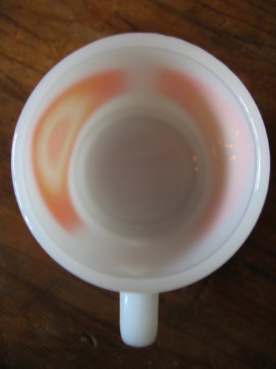 画像1: Glasbake　マグカップ　ミルクガラス　プリント　アンティーク　ビンテージ