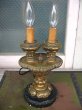 画像1: 1920’S 30'S　ヴィクトリアン　テーブルランプ　2灯　燭台モチーフ　装飾　ウッド　アンティーク　ビンテージ (1)