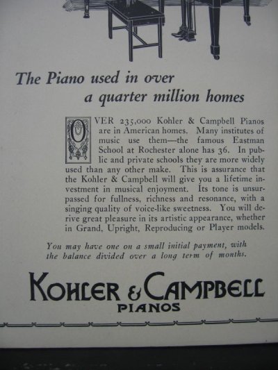 画像3: 1920’S　ピアノ　ブックレット　song book　楽譜　Kohler & Campbell　1925年　アンティーク　ビンテージ