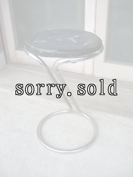 画像1: 30'S 40’S    アールデコ    チューブラーZスツール    Vintage stool - Z stool - tubular chrome - Troy Sunshade Co - Gilbert Rohde　アンティーク　ビンテージ (1)