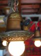 画像4: 1920年代　パンランプ　シーリングライト　ビクトリアン　アールデコ　4灯　シャンデリア　ベアバルブ　装飾　真鍮　銅　アンティーク　ビンテージ (4)