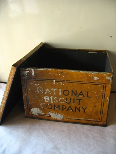 画像1: ティン缶　NATIONAL BISCUIT COMPANY　ナビスコ　蓋付き　アドバタイジング　アンティーク　ビンテージ