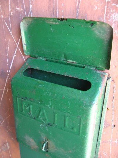 画像1: 1930’S 40'S　U.S.MAIL BOX　アメリカ　ポスト　メールボックス　壁掛け　メタル　グリーン　アンティーク　ビンテージ