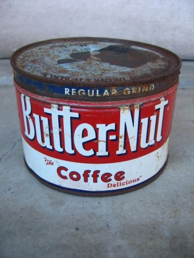 画像2: コーヒー　缶　Butter-Nut COFFEE　ティン缶　蓋付き　アドバタイジング　アンティーク　ビンテージ