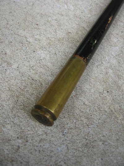 画像1: 弾丸モチーフ　ステッキ　杖　CANE　ケーン　ウッド　真鍮　オブジェ　アンティーク　ビンテージ