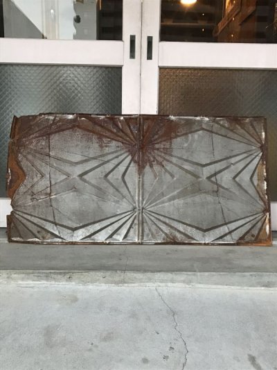 画像1: アンティーク　ティンタイル　ティンパネル　シーリングティン　tin tile　大　天井材　外壁材　装飾　1900年頃　ビンテージ
