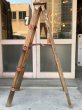 画像3: ウッド　ステップラダー　ラダー　はしご　梯子　木製　脚立　大型　5段　アンティーク　ビンテージ (3)