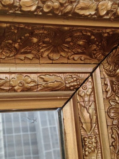 画像3: 1930'S 40'S　ウッドフレームミラー　大型　ビクトリアン　装飾　鏡　ミラー　ゴールド　アンティーク　ビンテージ
