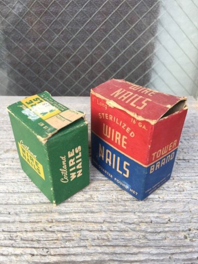画像1: 1930'S 40'S 50'S　ネイル　ステイプル　紙箱　釘　5箱セット　アドバタイジング　アンティーク　ビンテージ