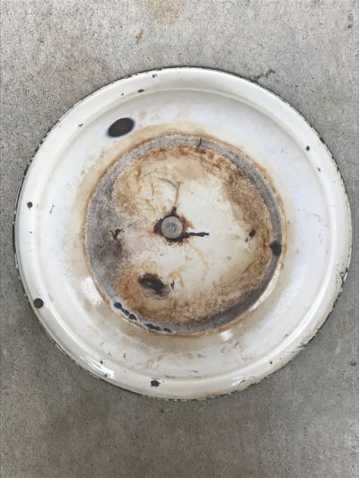 画像1: 19世紀　ホーロー　WASHBOWL　洗面器　トレイ　琺瑯　ホワイト　カントリー　アンティーク　ビンテージ