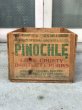 画像2: ウッドボックス　木箱　PINOCHLE　ストレージボックス　アンティーク　ビンテージ (2)