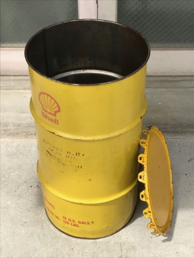 画像2: オイル缶　シェル　SHELL　中型　ドラム缶　トラッシュカン　ダストボックス　アドバタイジング　アンティーク　ビンテージ