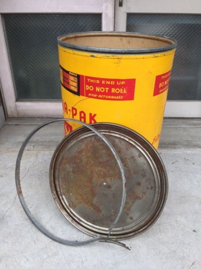 画像1: ペーパードラム缶　MAGNA-PAK　アドバタイジング　超大型　ファイバードラム　ダストボックス　trash can　ゴミ箱　スチール×硬質厚紙　アンティーク　ビンテージ